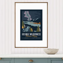 Load image into Gallery viewer, 100 Mile Wildnerness Print 11"x17" | Vintage Travel Print | Appalachian Trail Print | Maine Print | 100 Mile Wilderness Print | Monson Maine | Borestone Mountain