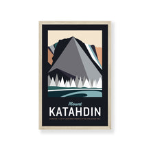 Load image into Gallery viewer, Katahdin Maine Print 11"x17" | Vintage Travel Print | Mountain Print | Maine Print | Mount Katahdin Print | Katahdin Maine
