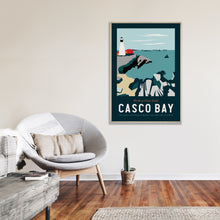Load image into Gallery viewer, Casco Bay Maine Poster | Vintage Travel Poster | Ocean Poster | Landscape Poster | Maine Poster | Portland Head Light | Casco Bay Print