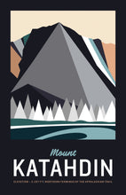 Load image into Gallery viewer, Katahdin Maine Print 11"x17" | Vintage Travel Print | Mountain Print | Maine Print | Mount Katahdin Print | Katahdin Maine