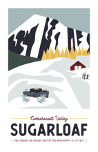 Load image into Gallery viewer, Sugarloaf Print 11"x17" | Vintage Travel Print | Sugarloaf Mountain Print | Maine Print | Sugarloaf Maine | Sugarloaf Mountain