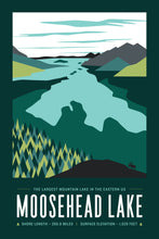Load image into Gallery viewer, Moosehead Maine Poster 16"x24" | Vintage Travel Poster | Lake Poster | Maine Poster | Moosehead Lake Print | Moosehead Maine