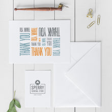 Load image into Gallery viewer, Thank You Card | Thank You Greeting Cards | Thank You Stationary | Thank You Type