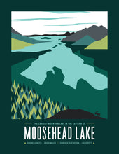 Load image into Gallery viewer, Moosehead Maine Print 8.5"x11" | Vintage Travel Print | Lake Print | Maine Print | Moosehead Lake Print | Moosehead Maine | Moosehead Lake