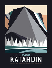 Load image into Gallery viewer, Katahdin Maine Print 8.5"x11" | Vintage Travel Print | Mountain Print | Maine Print | Mount Katahdin Print | Katahdin Maine