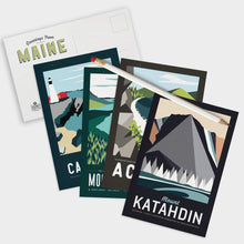 Load image into Gallery viewer, Maine Postcard Set 5"x7" | Maine Art Set | Acadia National Park | Moosehead Lake | Casco Bay | Katahdin | Maine Travel Art