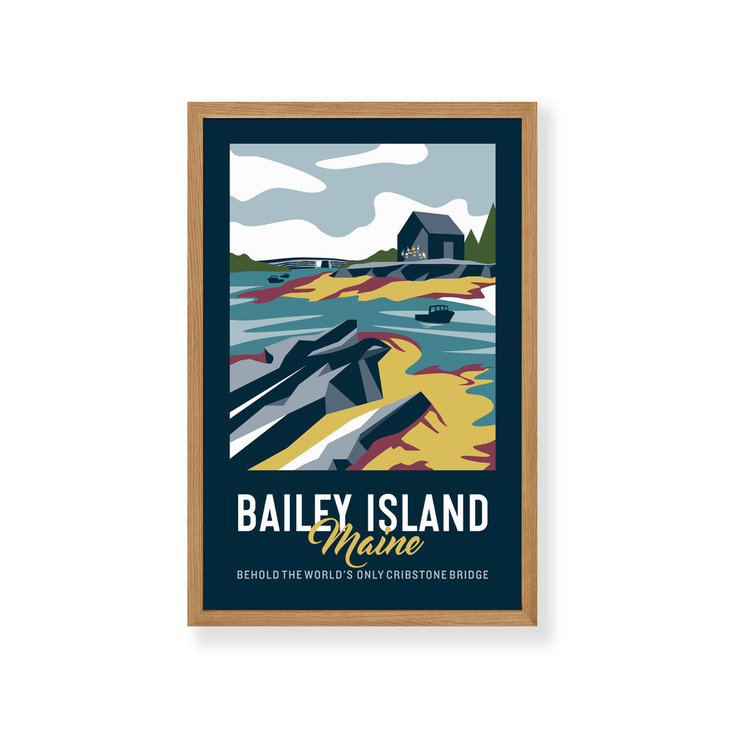 Bailey Island Maine Print | Vintage Travel Print | Ocean Print | Landscape Print |  Maine Print | Bailey Island | Bailey Island Print