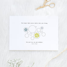 Load image into Gallery viewer, Sympathy Card | Grief &amp; Mourning Card | Kahil Gibran Quote Card | Bubbles with Flower Card
